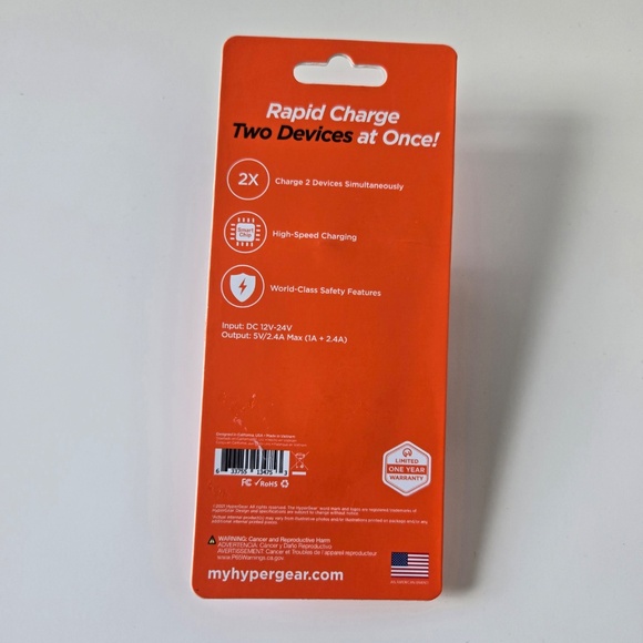 HyperGear Dual USB Mini 2.4A Car Charger - (White) - Picture 4 of 5